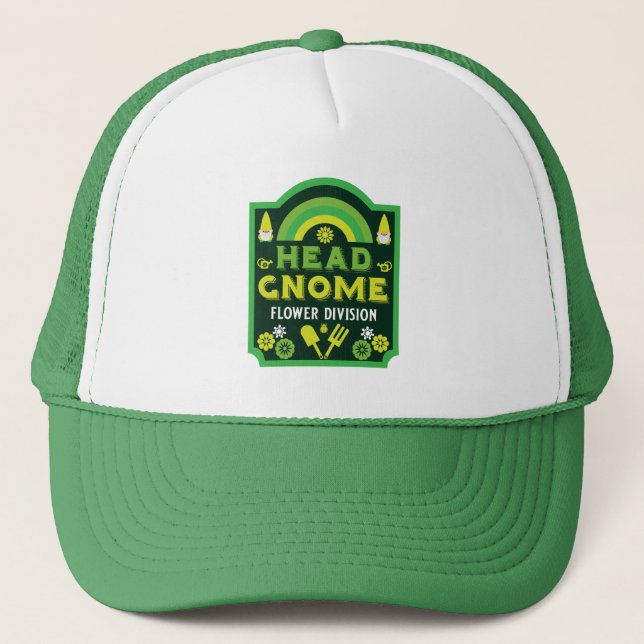 Head Garden Gnome Trucker Hat (Front)