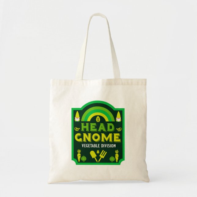 Head Garden Gnome Vegetable Garden Tote Bag (Front)