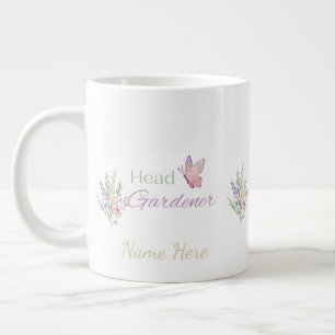 Head Gardener Floral, Mothers Day, Birthday Large Coffee Mug