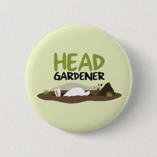 Head Gardener Illustration 6 Cm Round Badge