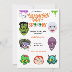 Head Horror Halloween Party  Invitation