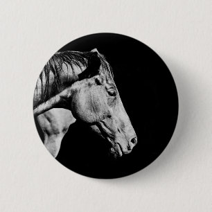 head horse's leg 6 cm round badge