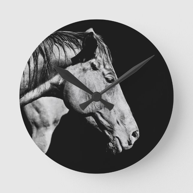 head horse's leg round clock (Front)
