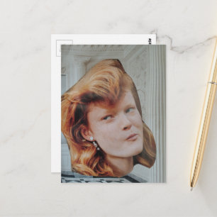 Head in a Elegant Room surreal collage Postcard