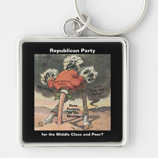 Head in the Sand Republican Party Key Ring (Front)