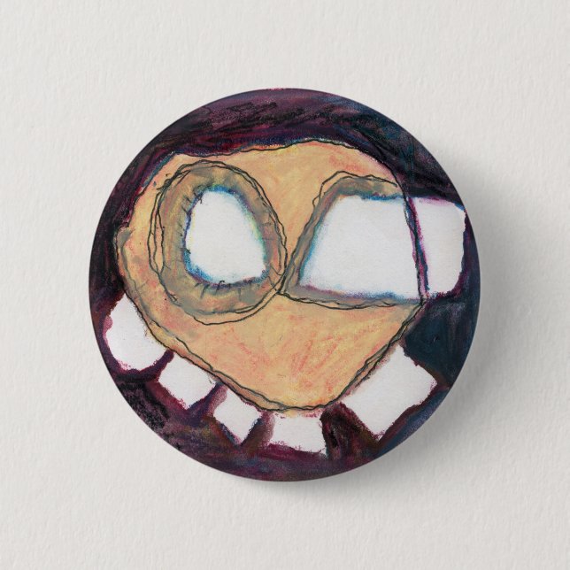 head. just a head. 6 cm round badge (Front)