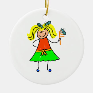 Head Lice Kid Ceramic Ornament