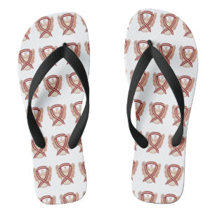 Head/Neck Cancer Awareness Ribbon Angel Flip Flops