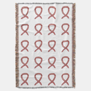 Head & Neck Cancer Awareness Ribbon Throw Blankets