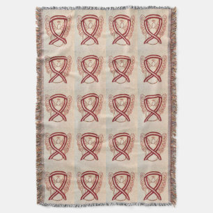 Head & Neck Cancer Awareness Ribbon Throw Blankets