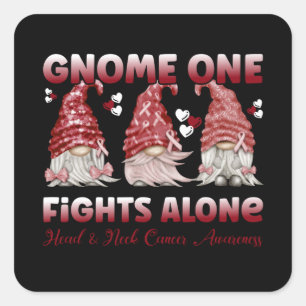 Head & Neck Cancer Burgundy Ribbon Square Sticker