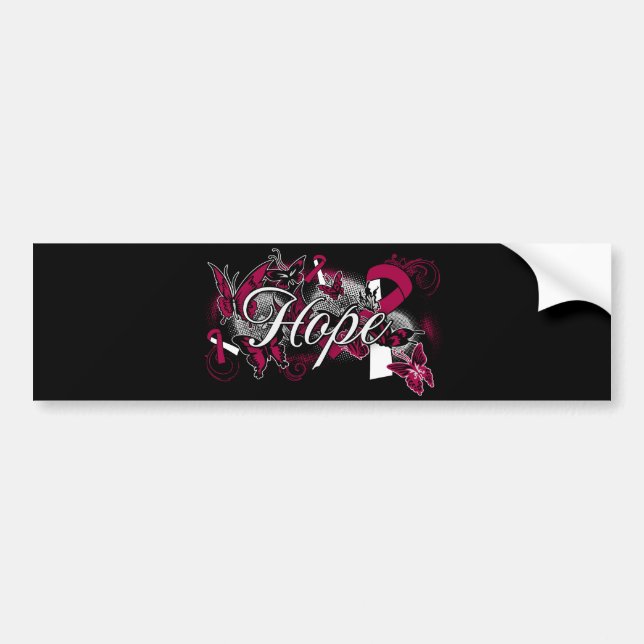 Head Neck Cancer Hope Garden Ribbon Bumper Sticker (Front)