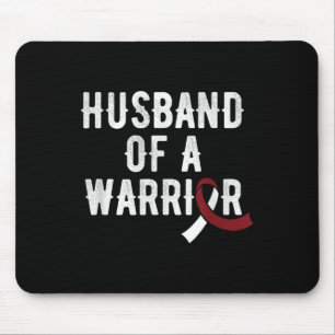 Head Neck Cancer Husband Burgundy Ribbon Awareness Mouse Pad