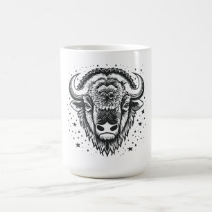 Head of a big horned bison coffee mug