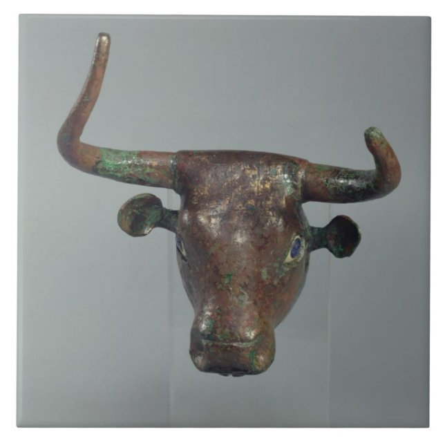 Head of a bull, with Royal Sumerian inscription, m Tile (Front)