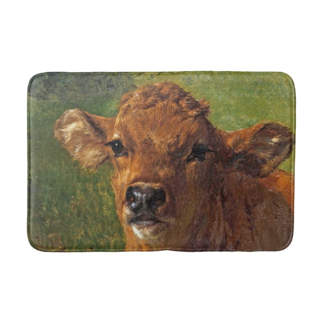 Head of a Calf (by Rosa Bonheur) Bath Mat (Front)