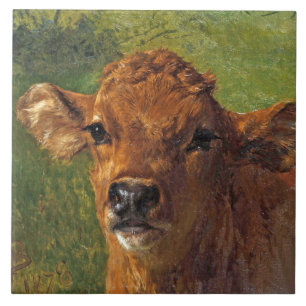 Head of a Calf (by Rosa Bonheur) Ceramic Tile