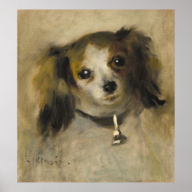 Head of a Dog, 1870 (oil on canvas) Poster (Front)
