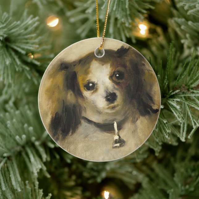 Head of a dog, Auguste Renoir Art Ceramic Ornament (Tree)