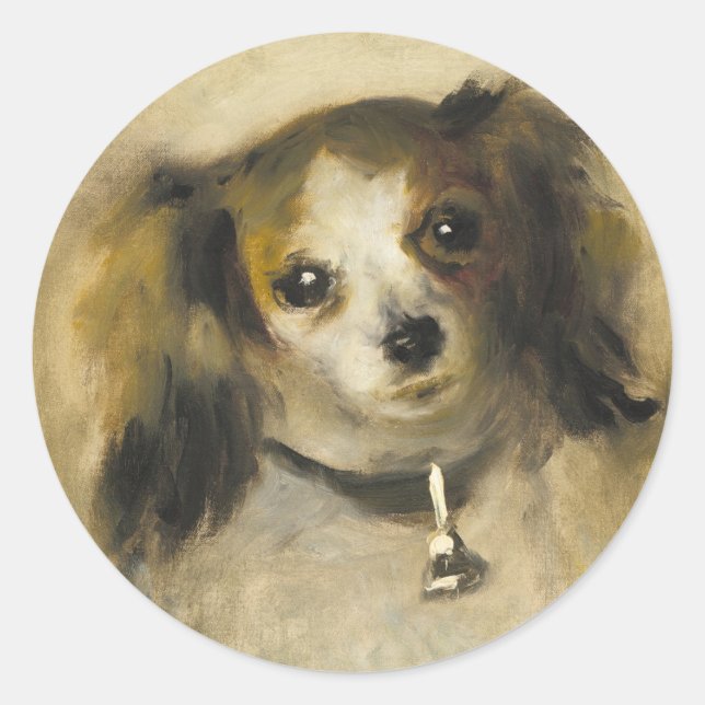 Head of a dog, Auguste Renoir Art Classic Round Sticker (Front)