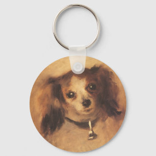 Head of a Dog by Pierre Renoir, Vintage Fine Art Key Ring