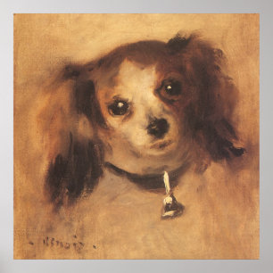 Head of a Dog by Pierre Renoir, Vintage Fine Art Poster
