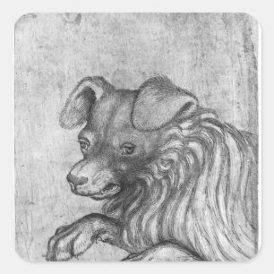 Head of a dog, from the The Vallardi Album Square Sticker