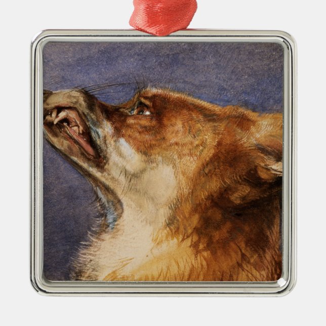 Head of a Fox Metal Ornament (Front)