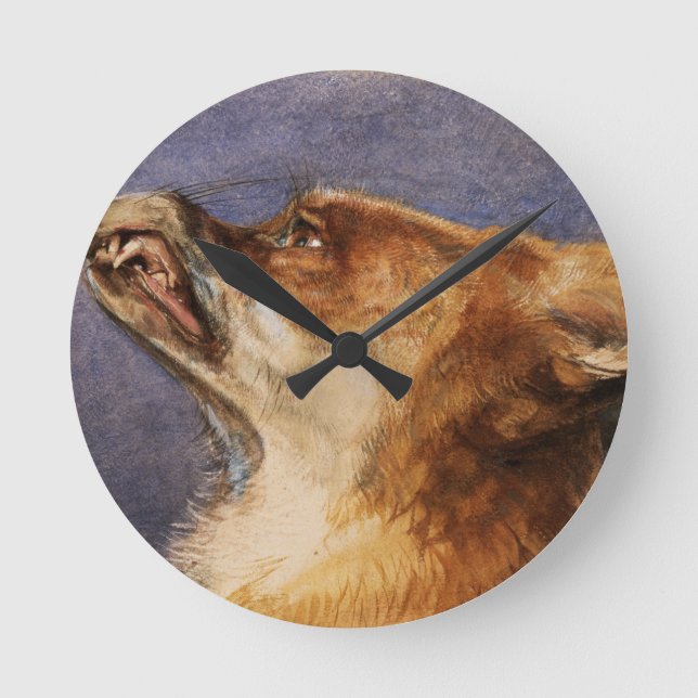 Head of a Fox Round Clock (Front)