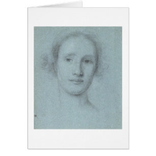 Head of a Girl (black and white chalk on blue laid