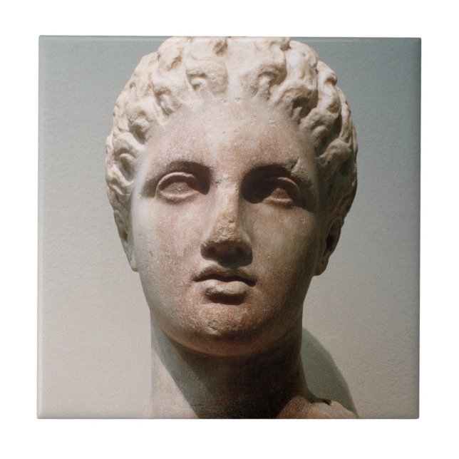 Head of a goddess, 4th century B.C. Ceramic Tile (Front)