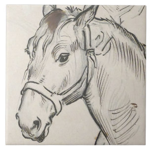 Head of a Horse (by Alfred Dehodencq) Ceramic Tile