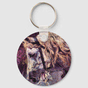 Head of a Horse by Giovanni Boldini, Vintage Art Key Ring