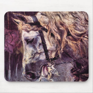 Head of a Horse by Giovanni Boldini, Vintage Art Mouse Pad