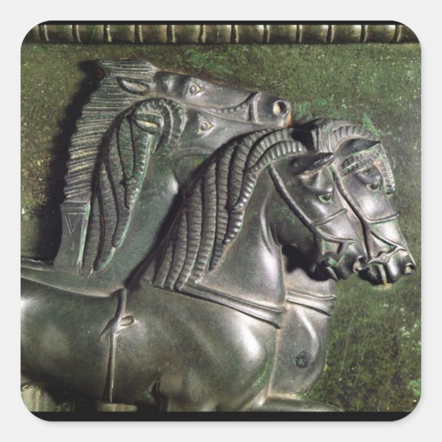 Head of a horse from a quadriga square sticker (Front)