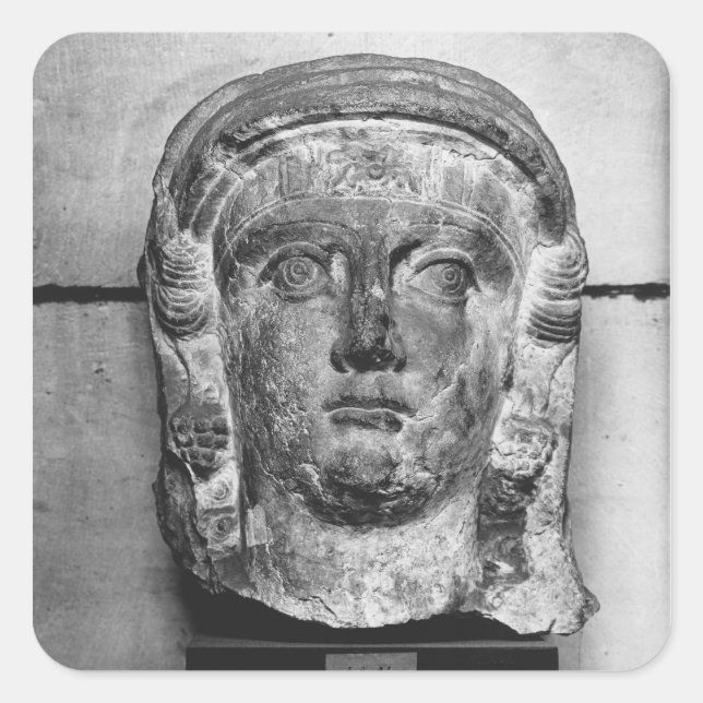 Head of a lady from Palmyra, mid-2nd century AD Square Sticker (Front)