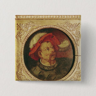 Head of a Lansquenet 15 Cm Square Badge