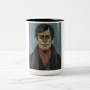 Head of a Man with Red Eyes (by L.S. Lowry) Two-Tone Coffee Mug