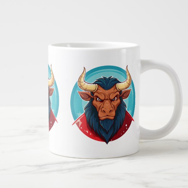 Head of a minotaur from greek mythology large coffee mug (Right)