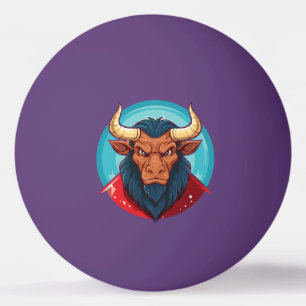 Head of a minotaur from greek mythology ping pong ball