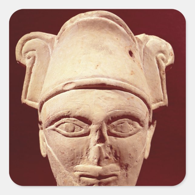 Head of a Semite chief with Egyptian influence Square Sticker (Front)
