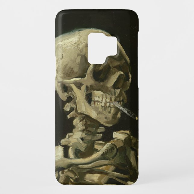 Head of a skeleton with a burning cigarette Case-Mate samsung galaxy case (Back)