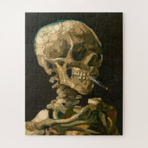 Head of a Skeleton with a Burning Cigarette, Dots Jigsaw Puzzle