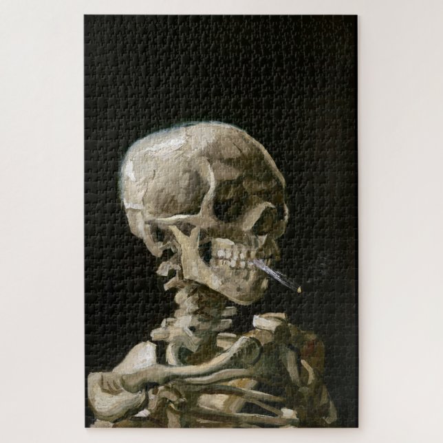 Head of a Skeleton with a Burning Cigarette Jigsaw Puzzle (Vertical)