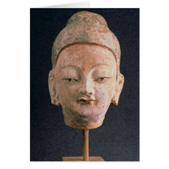 Head of a statue of Buddha, from Bezeklik (Front)