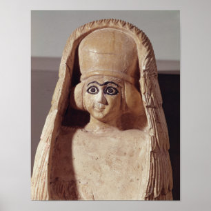 Head of a statue of Ishtar, wearing a Poster