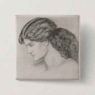 Head of a Woman, 1861 (pencil on paper) 15 Cm Square Badge