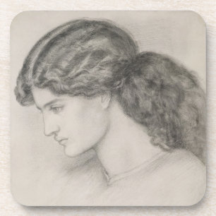 Head of a Woman, 1861 (pencil on paper) Coaster