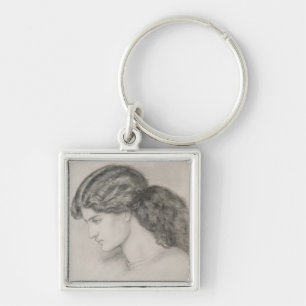 Head of a Woman, 1861 (pencil on paper) Key Ring