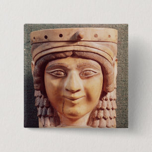 Head of a Woman, called the Lady of the Well 15 Cm Square Badge